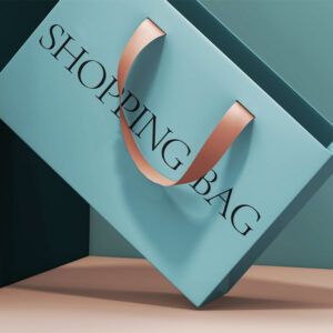 Custom shopping bag design by Ensquare Packages.